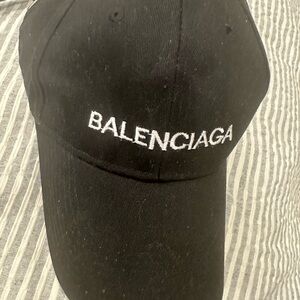 Balenciaga Classic Black Cap with White Logo